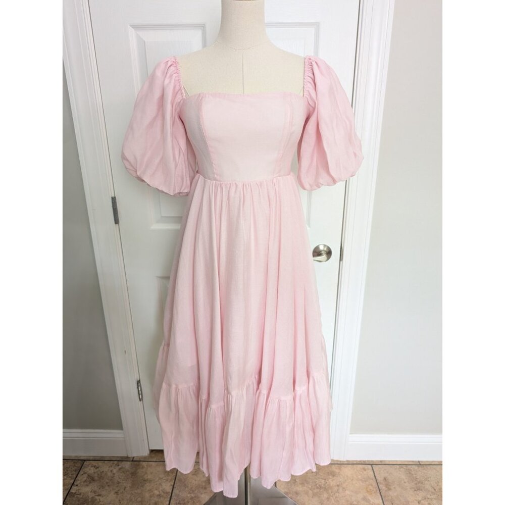 Elegant Pink Midi Dress - Picture 2 of 10